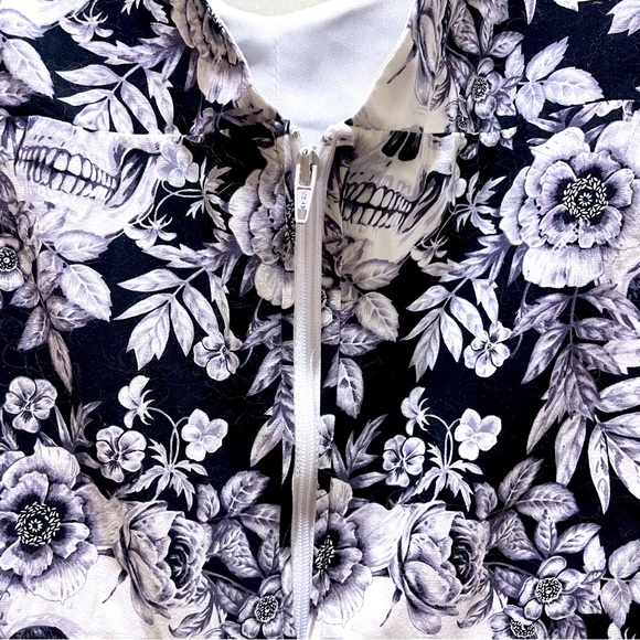 MAGNOLIA PARK Retro Fit & Flare Halloween Skull & Flowers Cotton Dress NWOT 3XL - Picture 4 of 9
